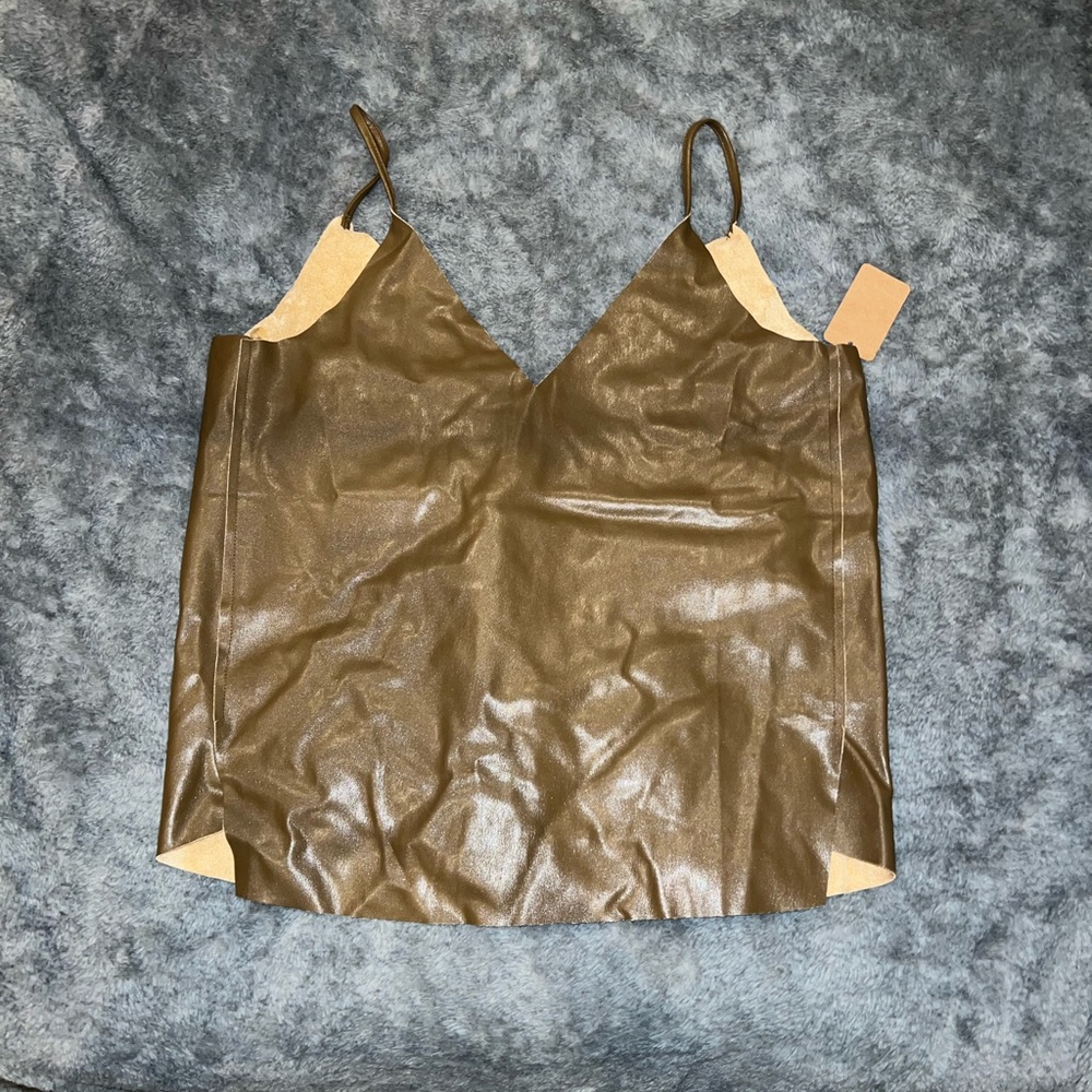rosette brown leather top size small